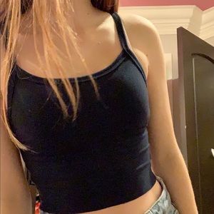 navy blue soft cropped tank